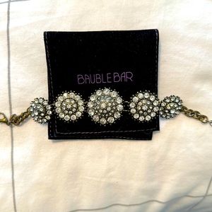 BaubleBar gold and gem stone bracelet